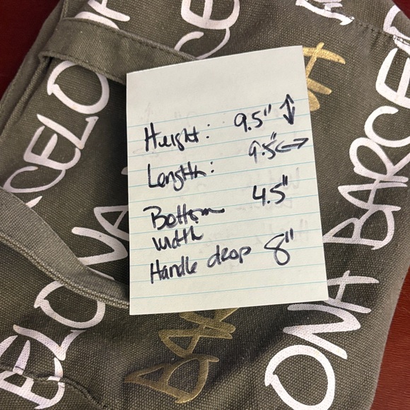 Robin Ruth Barcelona Tote Bag Small Canvas Zipper Closure Olive Green - Picture 13 of 13